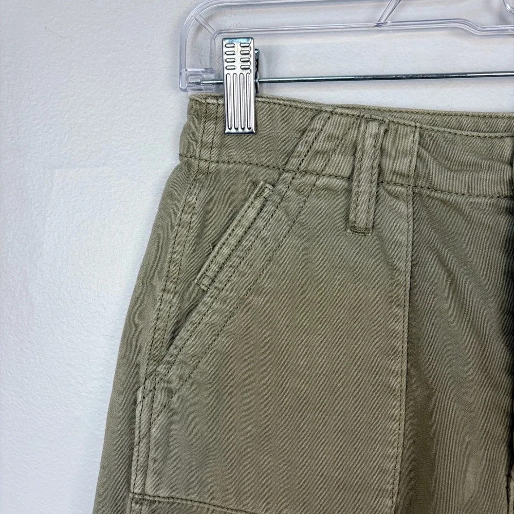 American Eagle Twill Cutoff Shorts Green Y2K Summer Casual Gorpcore Size 0‎